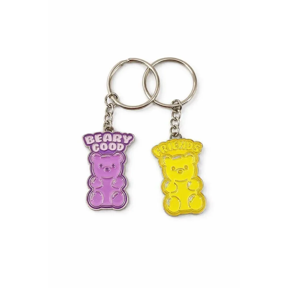 Friendship Gummy Bear Keychain Set BFF Keyring Duo Beary Good Friends Gift New